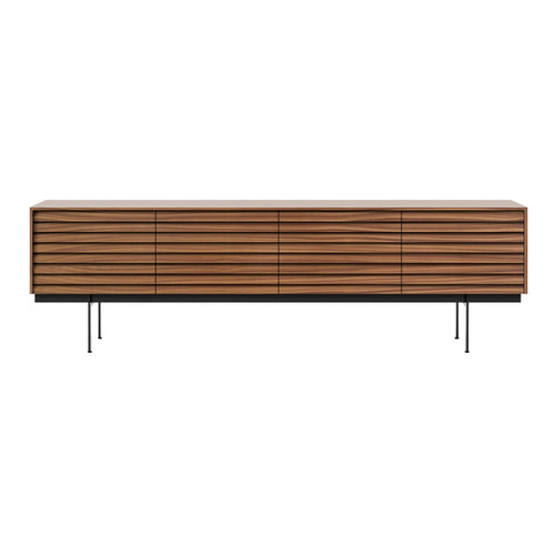 Sussex 8 Sideboard with Drawers: SSX402 + Super-Matt Walnut + Black + Composition 3
