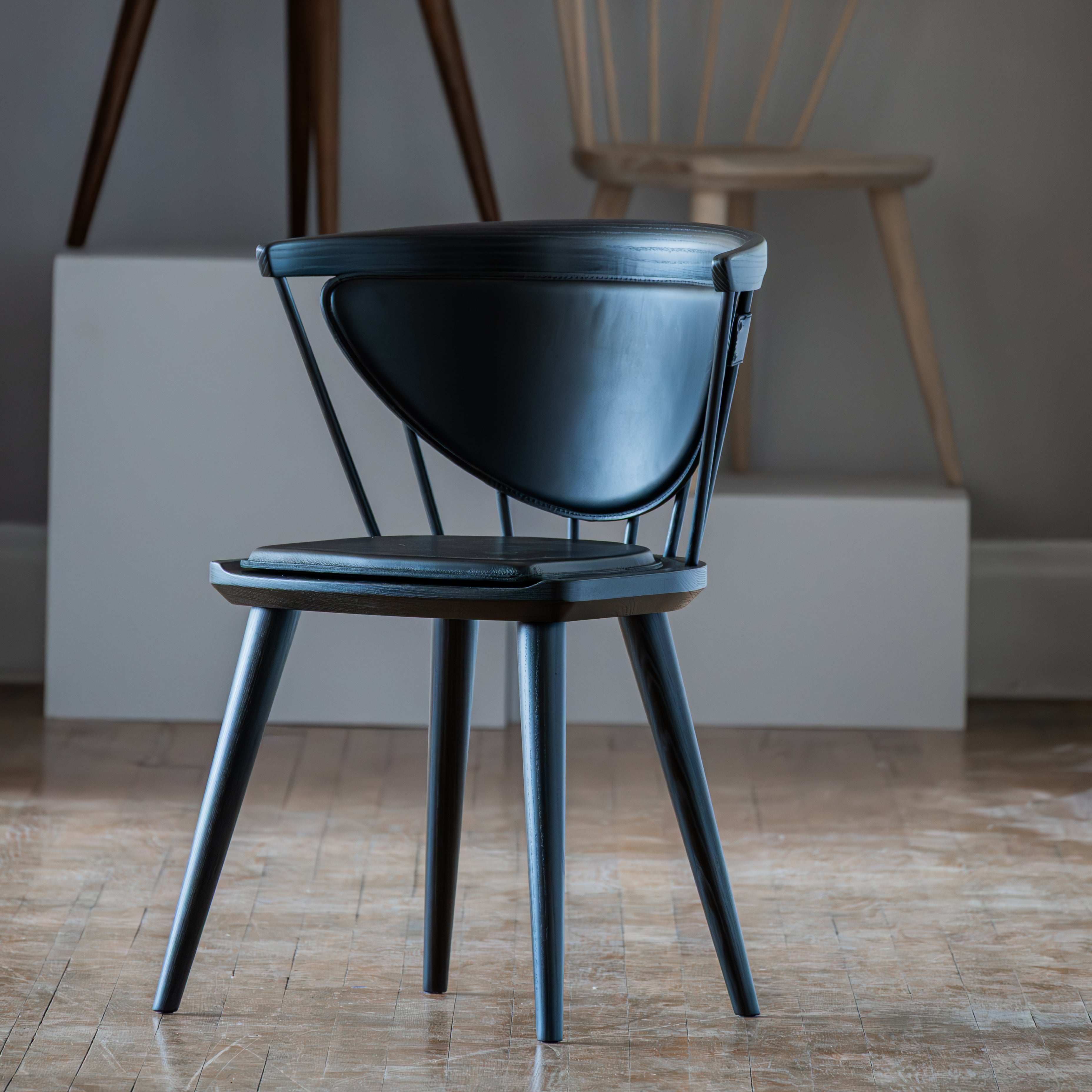 Oxbend Windsor Chair: Seat + Back Upholstered