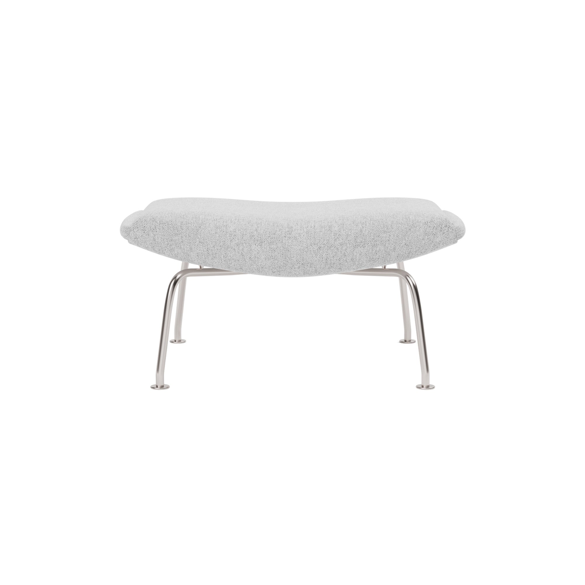 Wegner Ox Ottoman: Brushed Stainless Steel