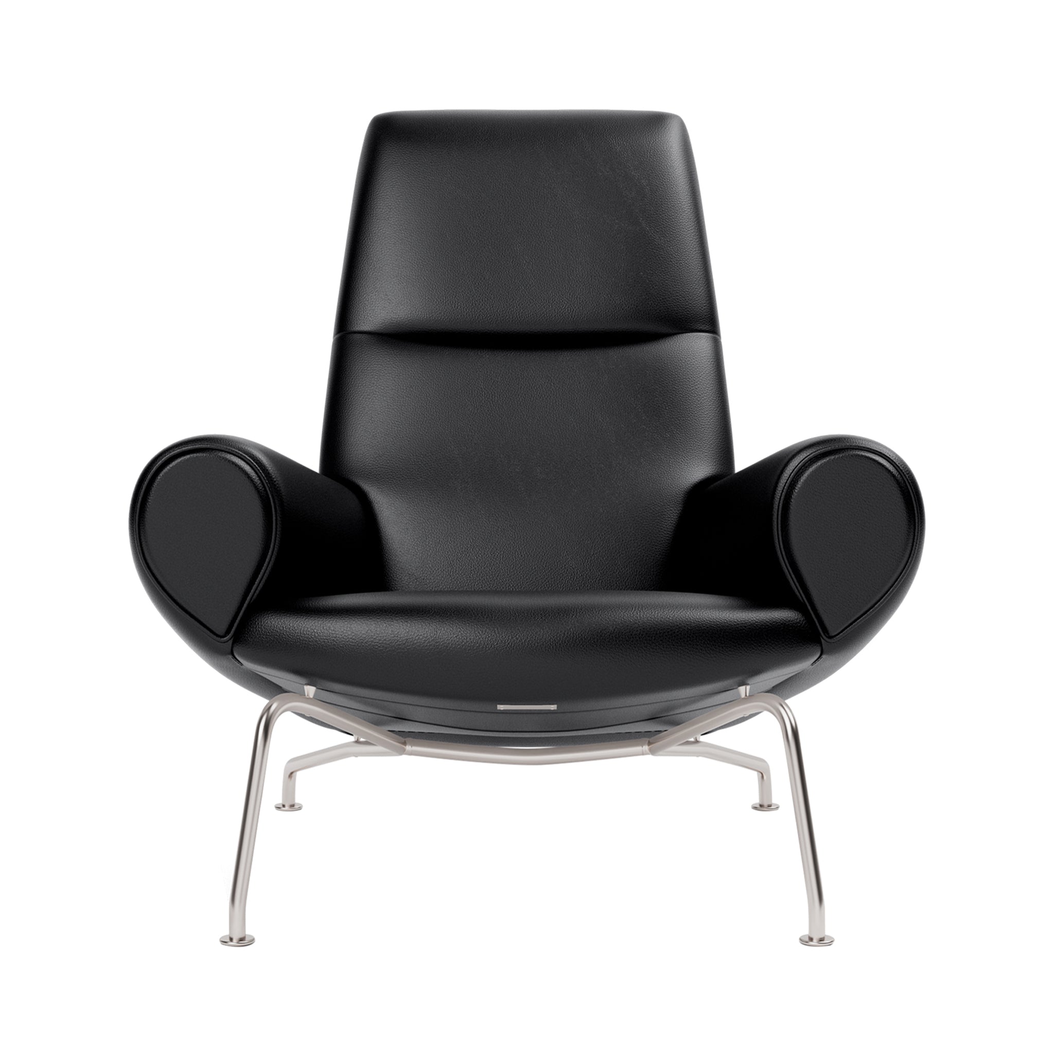 Wegner Queen Chair: Without Ottoman + Brushed Stainless Steel