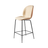 Beetle Counter Chair: Veneer Shell + Front Upholstered + Black Matt + American Walnut