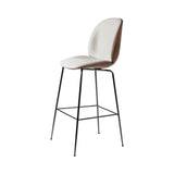 Beetle Bar Chair Conic Base: Veneer Shell + Front Upholstered + Black Chrome