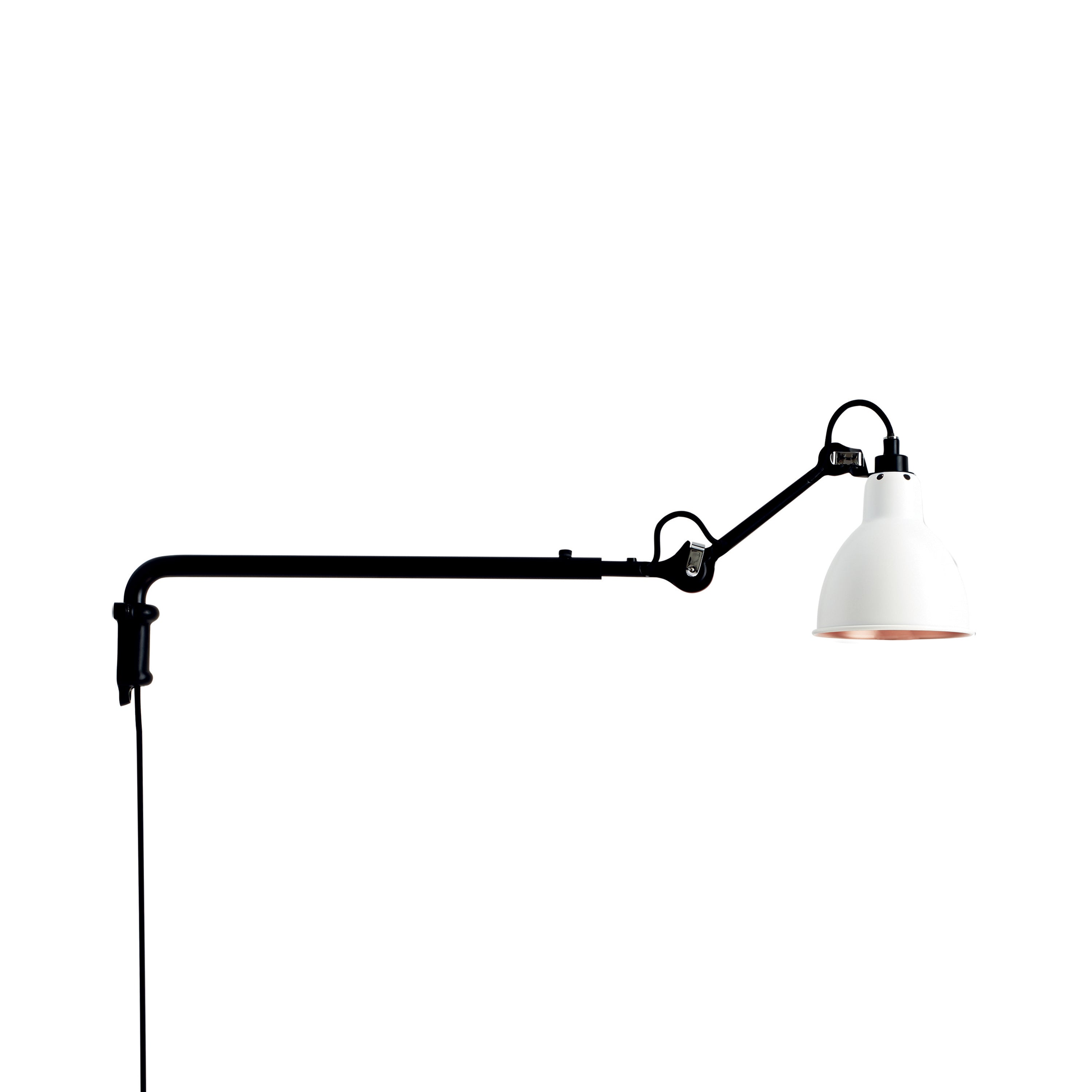 Lampe Gras N°203 Wall Lamp: White + Copper + Round