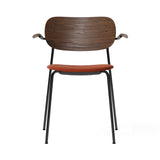Co Chair with Armrests: Seat Upholstered + Dark Stained Oak + Black