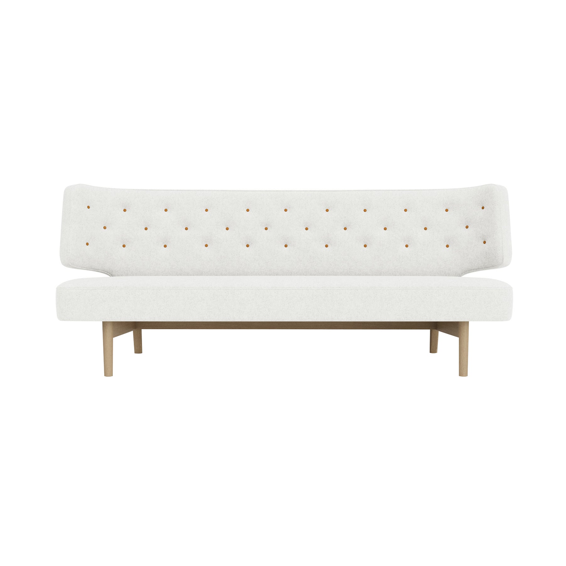 Radiohus 2 Seater Sofa: With Buttons + Natural Oak + Hallingdal 65 0110
