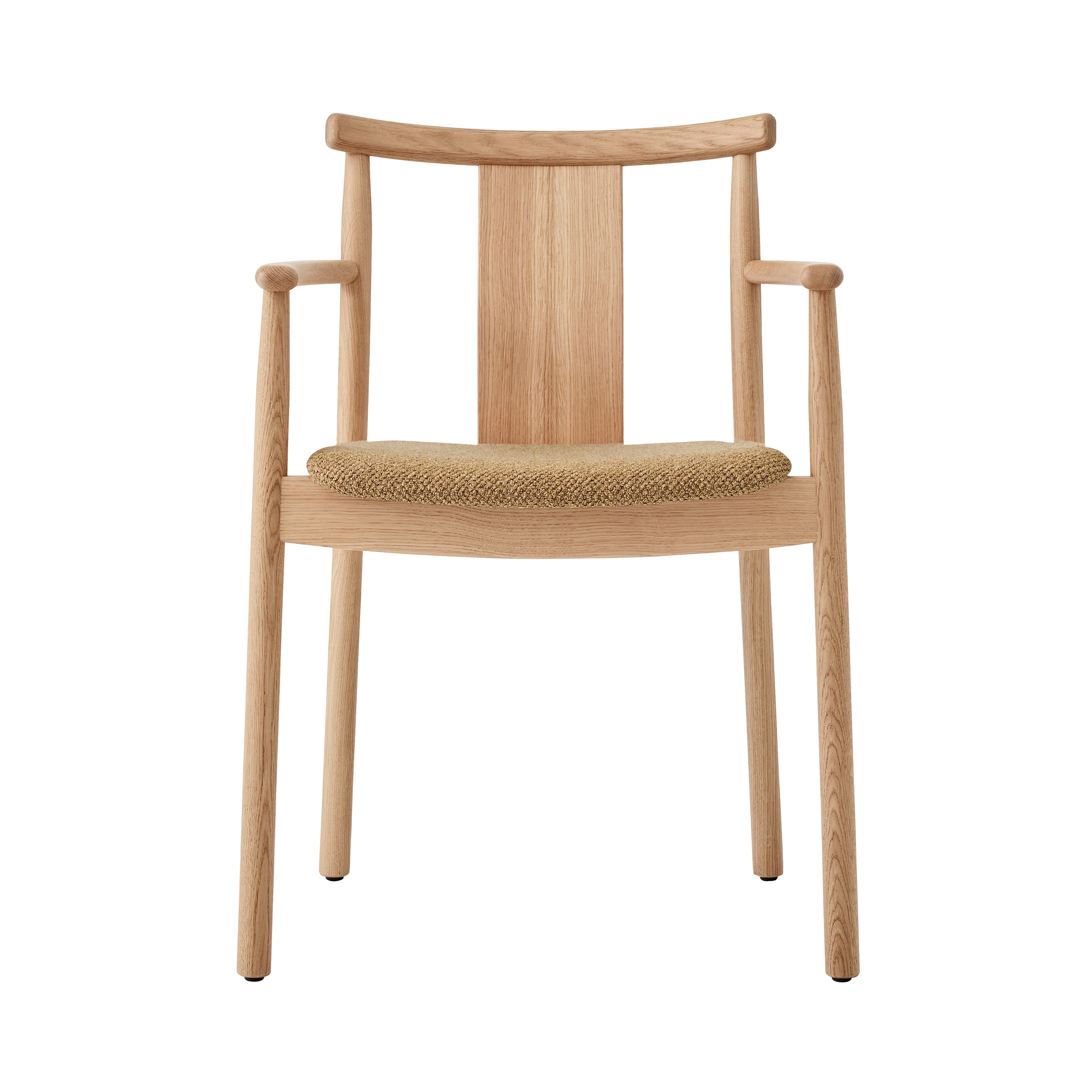 Merkur Dining Chair: Upholstered + With Armrest + Natural Oak + Boucle 06