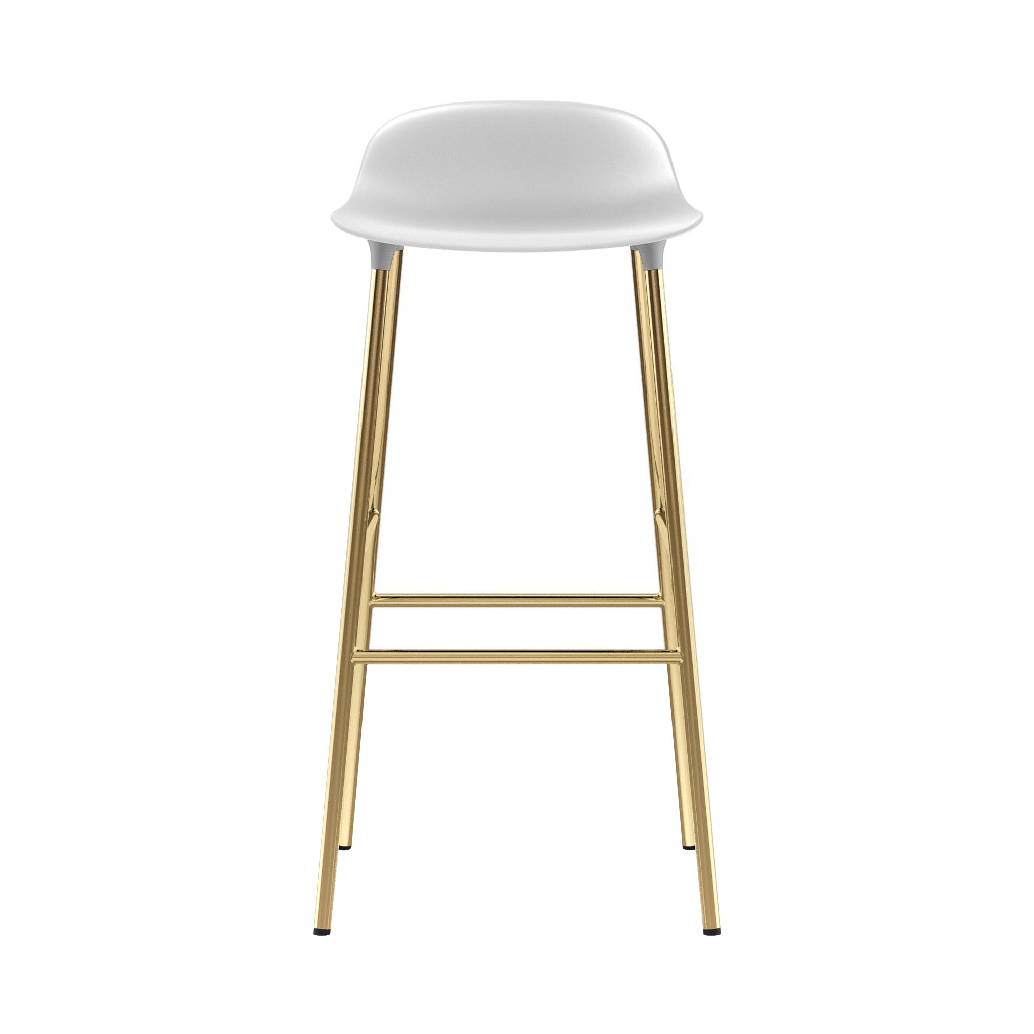 Form Bar + Counter Stool: Brass + Bar + White