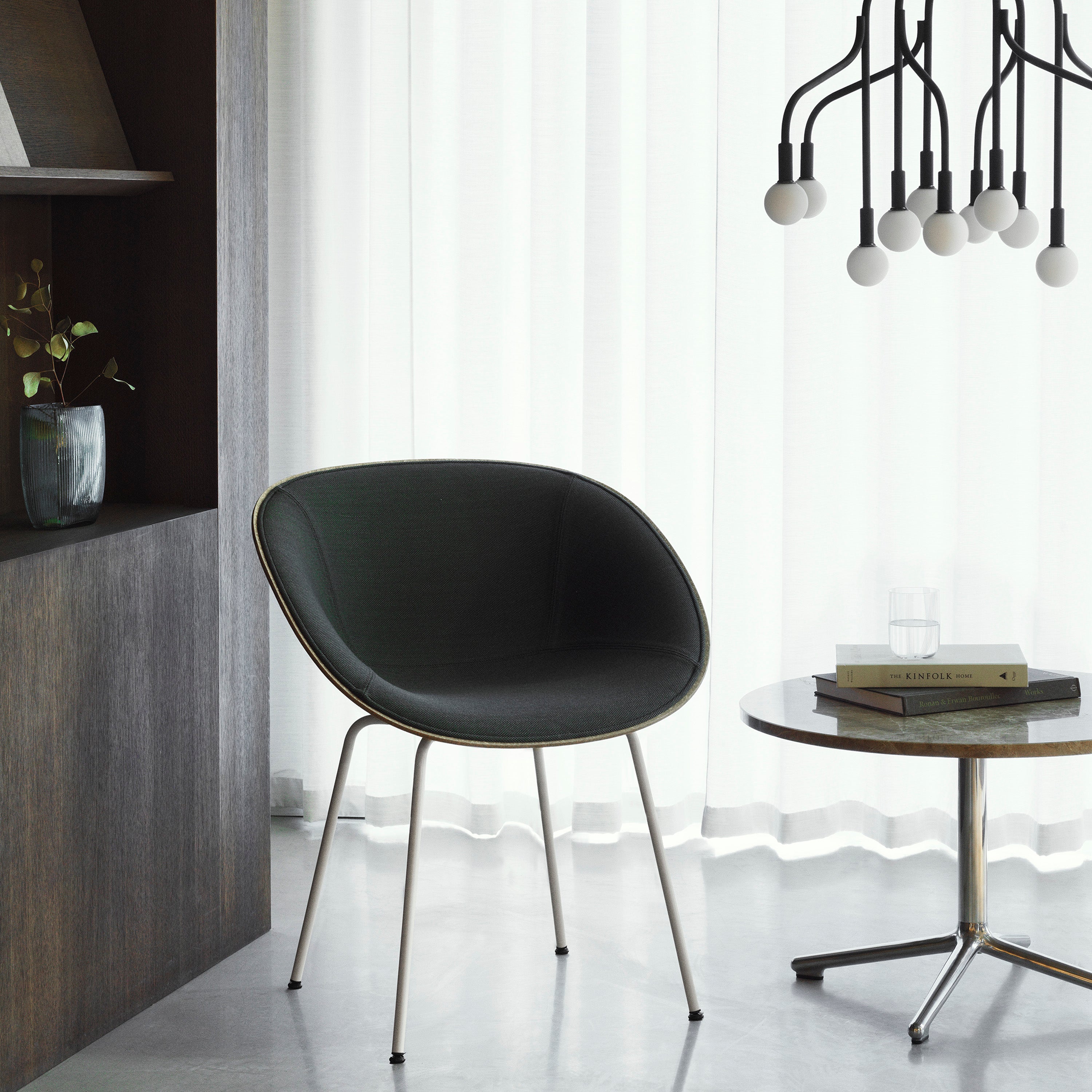 Mat Armchair: Steel Base + Fully Upholstered
