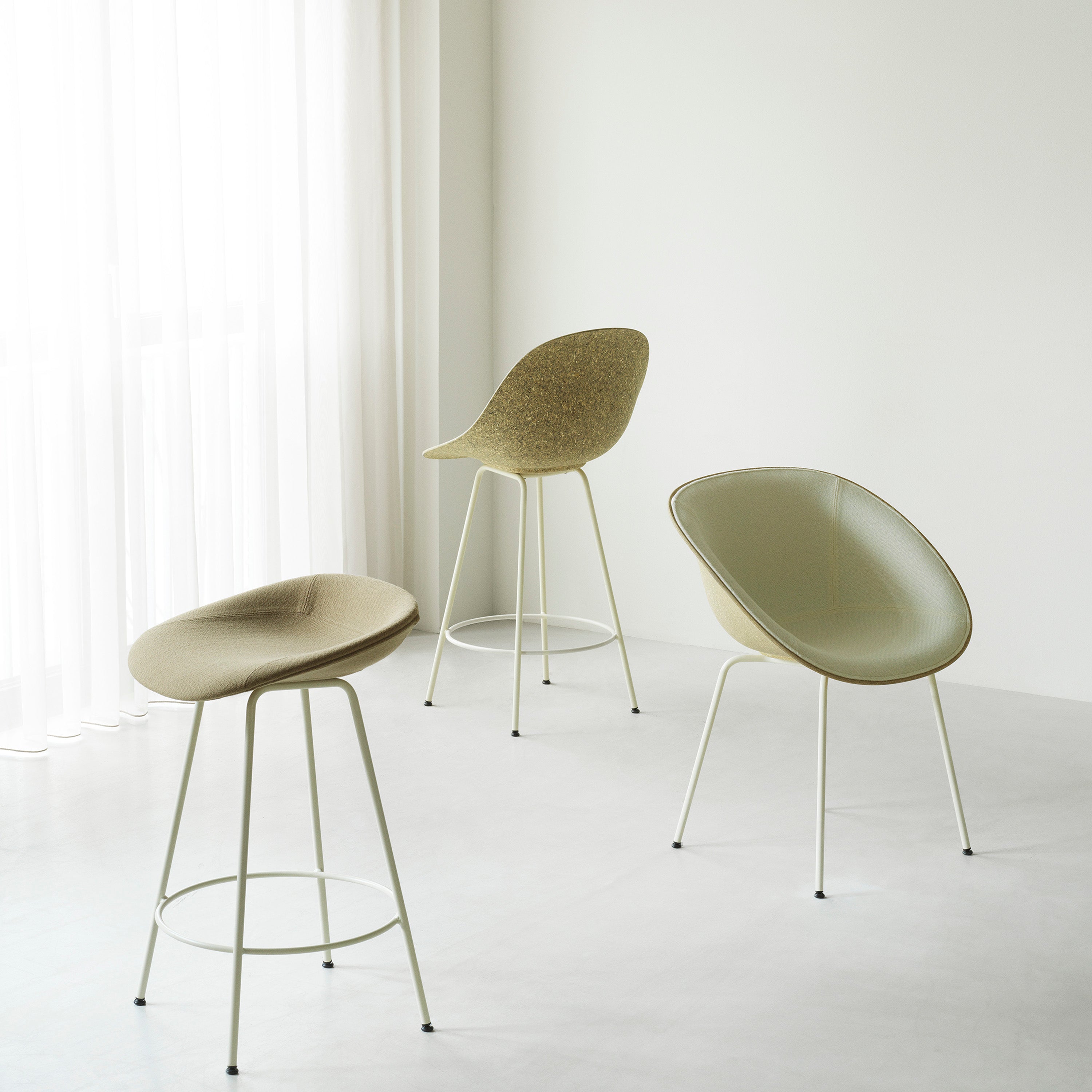 Mat Armchair: Steel Base + Front Upholstered