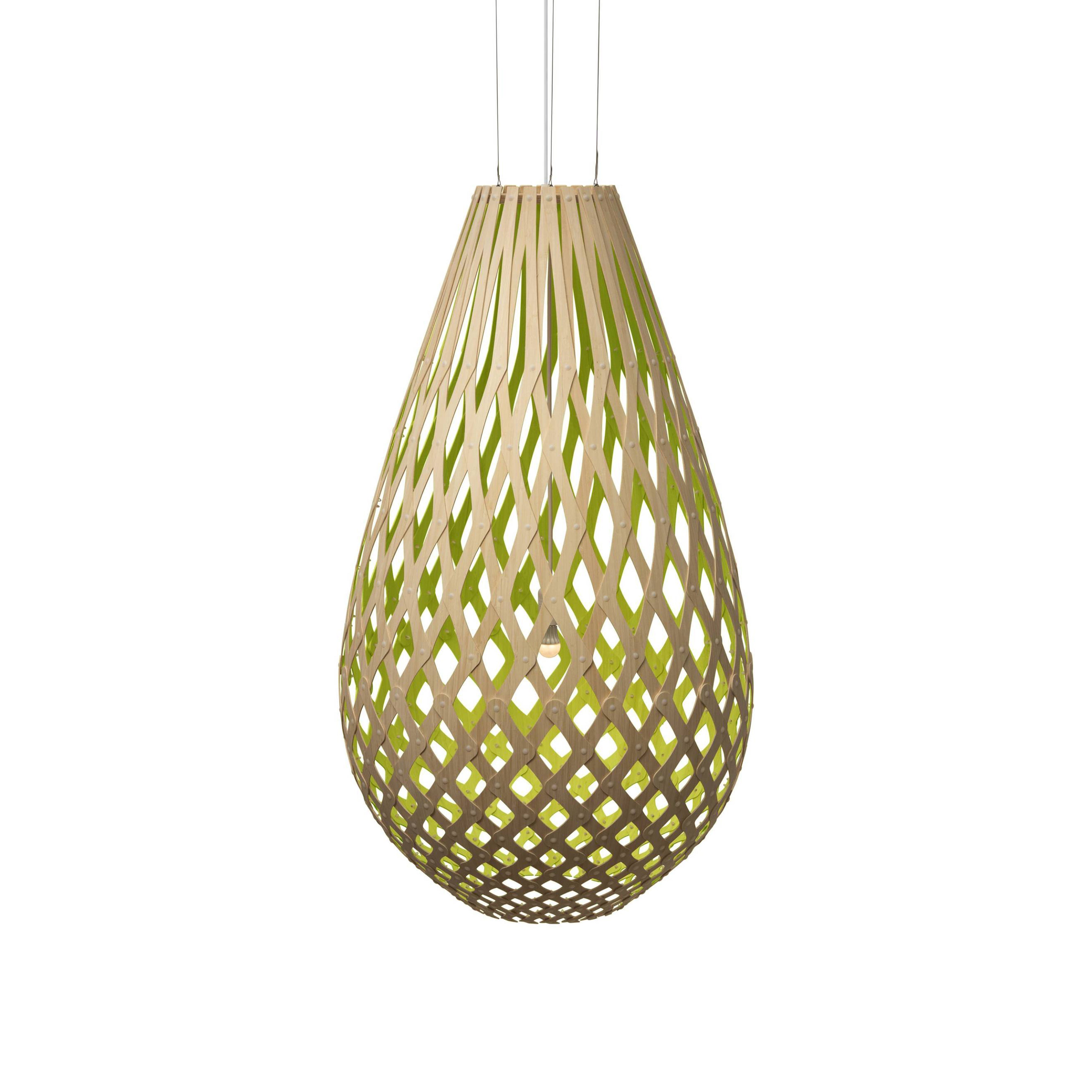 Kōura Pendant Light: XXX Large + Bamboo + Lime + White