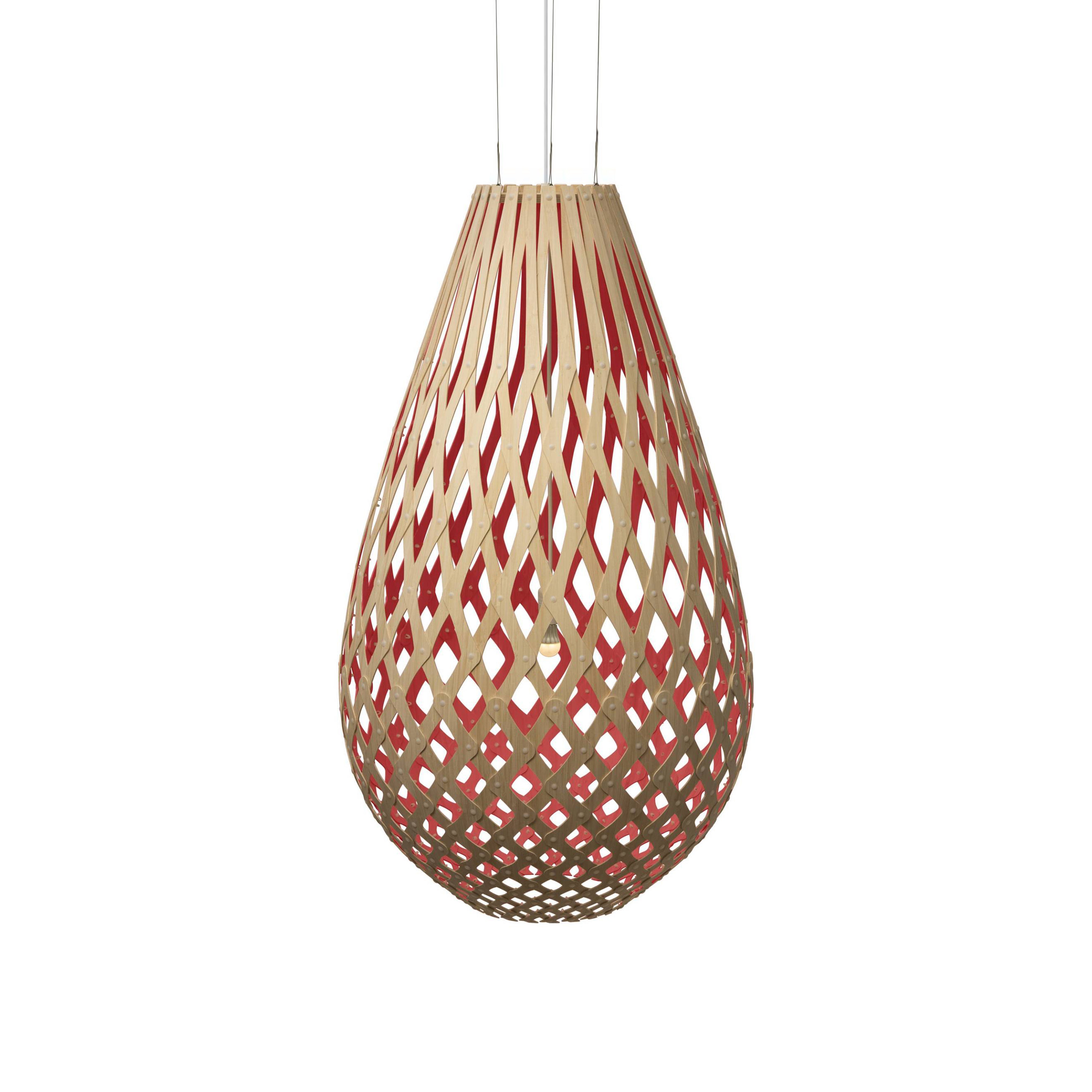 Kōura Pendant Light: XXX Large + Bamboo + Red + White