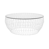 Coffee Table: Clear Glass + White