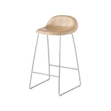 3D Bar + Counter Stool: Sledge Base + Counter + Oak + Chrome