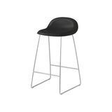 3D Bar + Counter Stool: Sledge Base + Plastic Shell + Counter + Black Semi Matt + Chrome + Plastic Glides