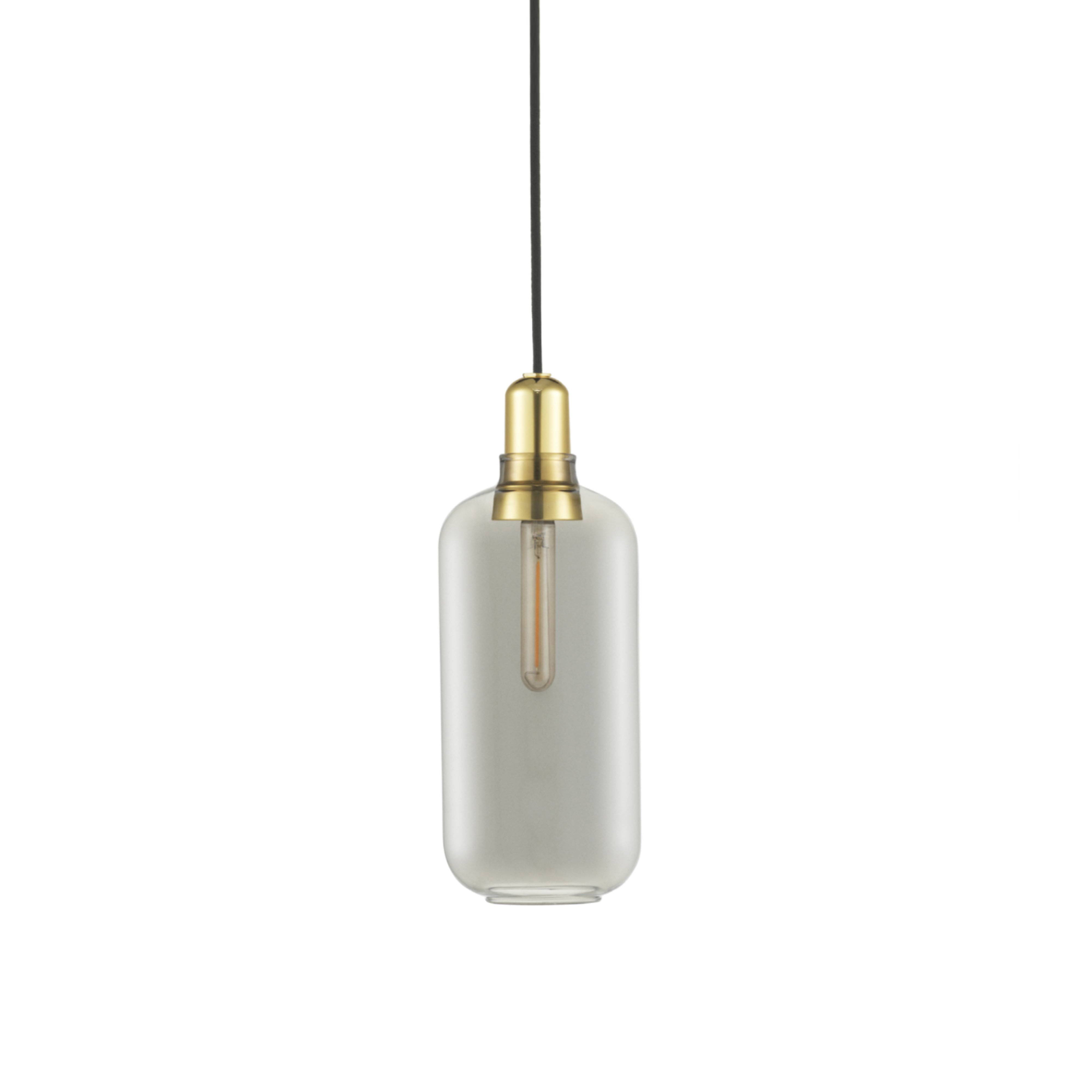 Amp Pendant Lamp: Large + Smoke + Brass