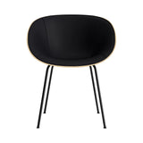 Mat Armchair: Front Upholstered + Black +  Hemp