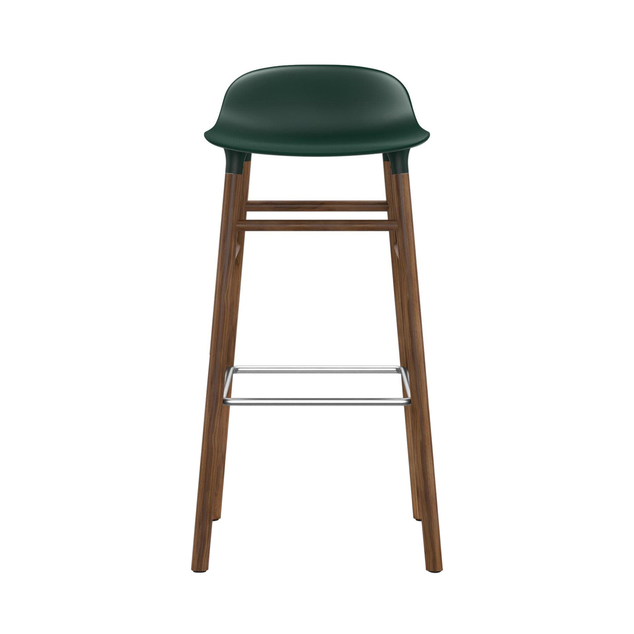 Form Bar + Counter Stool: Walnut Legs + Bar + Green