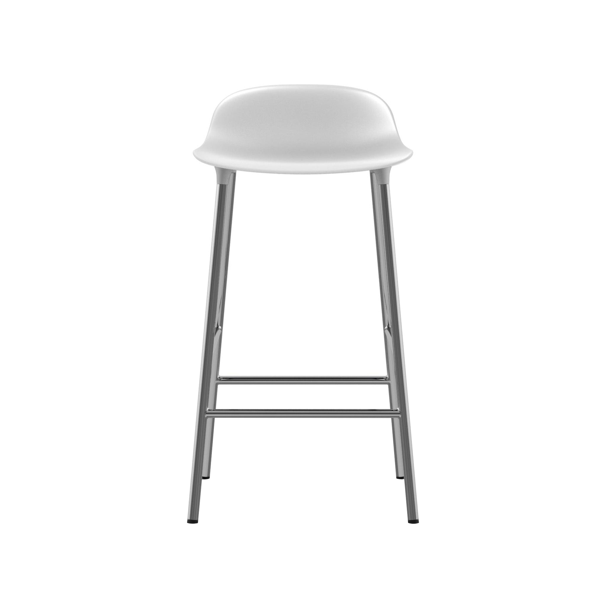 Form Bar + Counter Stool: Chrome + Counter + White