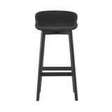 Hyg Bar Stool: Wood Base + Full Upholstered + Black Oak