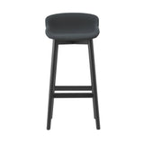 Hyg Bar Stool: Wood Base + Full Upholstered + Black Oak