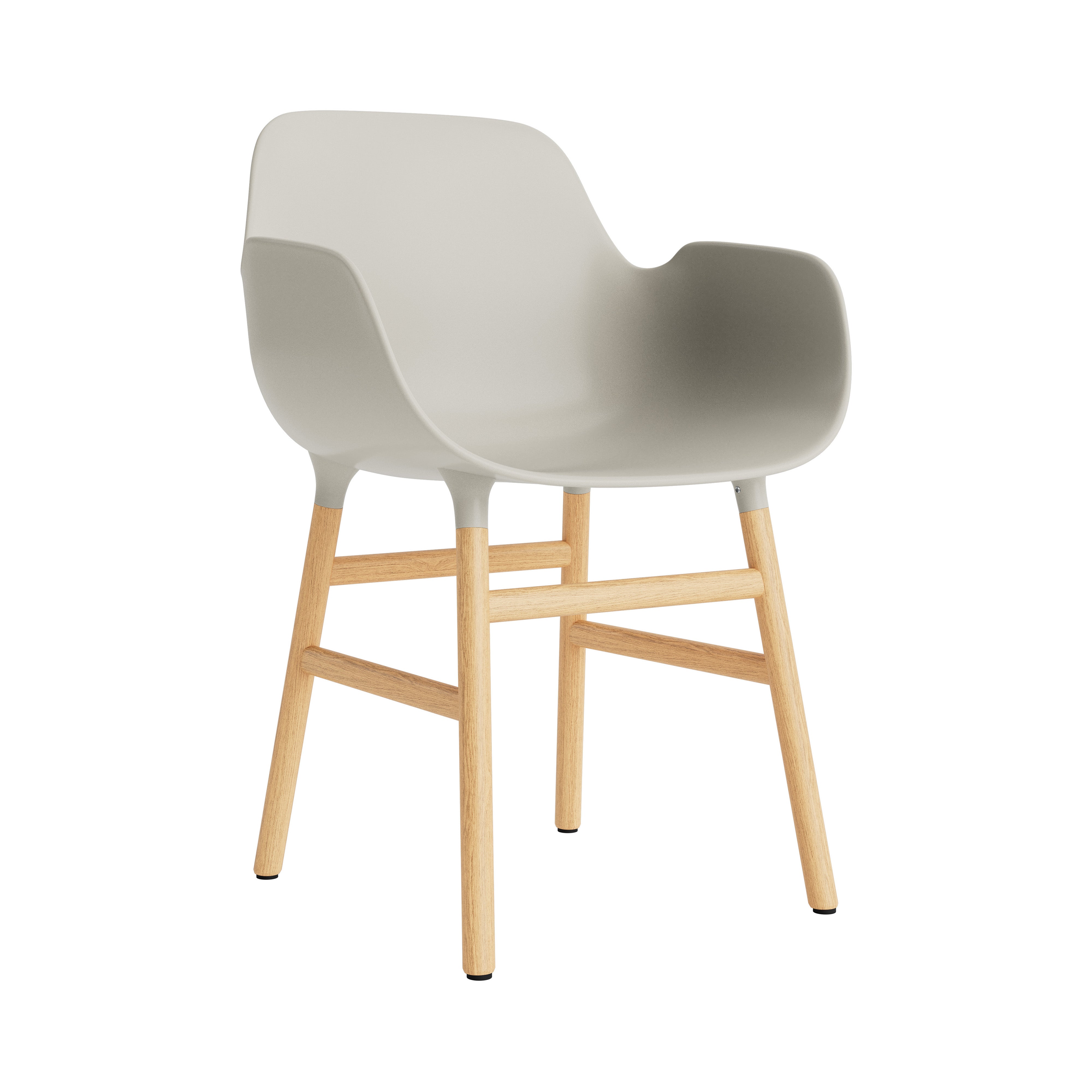 Form Armchair: Walnut or Oak Legs + Light Grey + Oak
