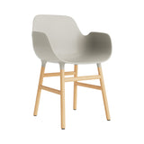 Form Armchair: Walnut or Oak Legs + Light Grey + Oak