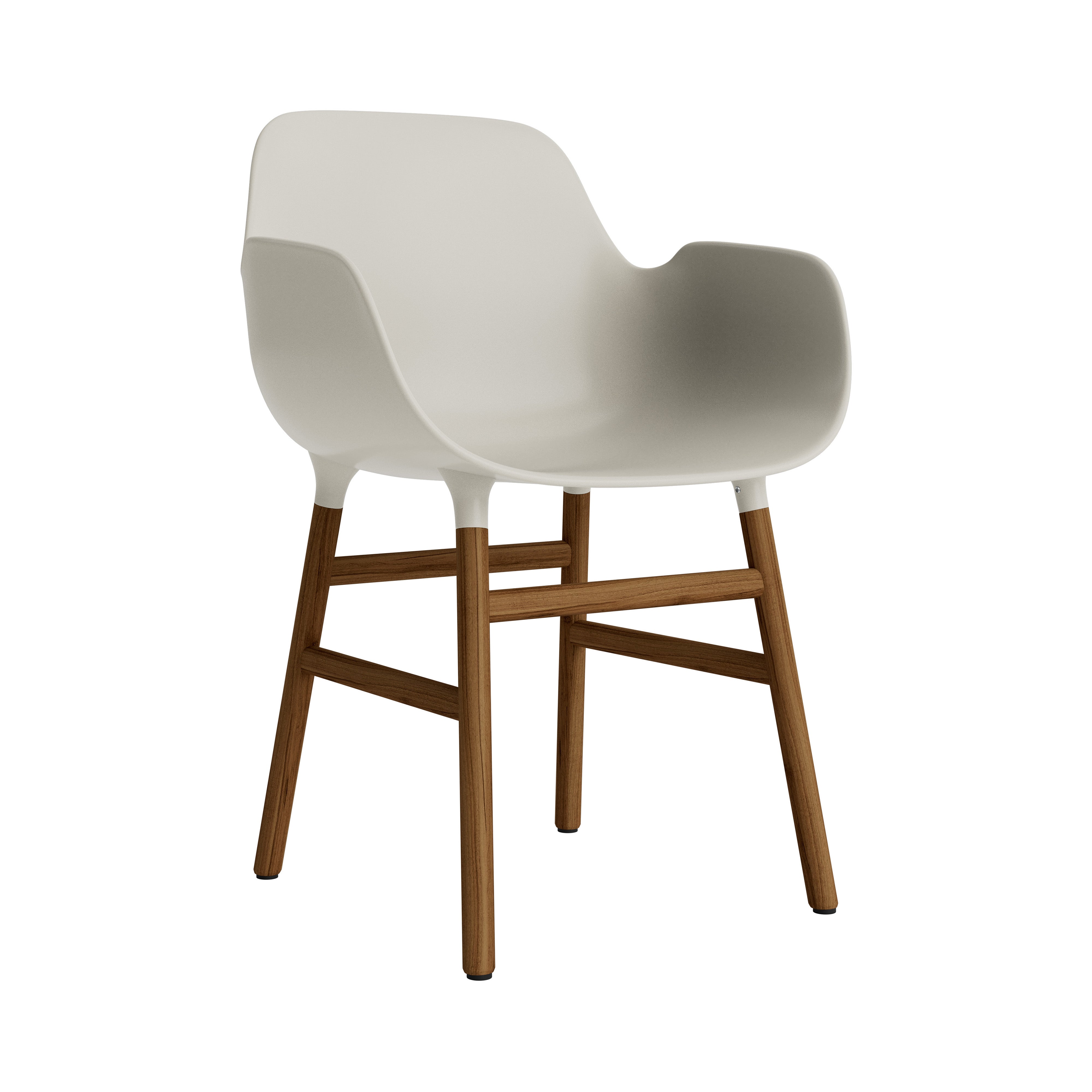 Form Armchair: Walnut or Oak Legs + Light Grey + Walnut