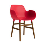 Form Armchair: Walnut or Oak Legs + Bright Red + Walnut