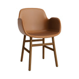 Form Armchair: Wood Base + Full Upholstered + Walnut