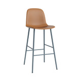 Form Bar Chair: Steel Base + Upholstered + Blue