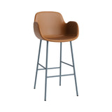 Form Bar Armchair: Steel Base + Upholstered + Blue