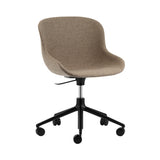 Hyg 5W Swivel Chair: Gaslift Full Upholstered + Black Aluminum