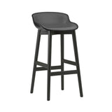 Hyg Bar Stool: Wood Base + Front Upholstered + Black Oak + Black