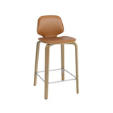 My Chair Bar + Counter Stool: Wood Base + Front Upholstered + Bar + Oak