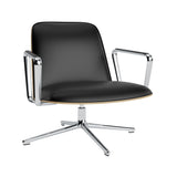 Pad Lounge Chair Low Swivel: Aluminum + Oak + Without Tilt