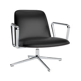Pad Lounge Chair Low Swivel: Black Aluminum + Black Oak + Without Tilt