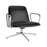 Pad Lounge Chair Low Swivel: Aluminum + Oak + With Tilt