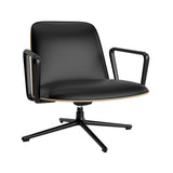 Pad Lounge Chair Low Swivel: Black Aluminum + Oak + With Tilt