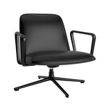 Pad Lounge Chair Low Swivel: Black Aluminum + Black Oak + With Tilt