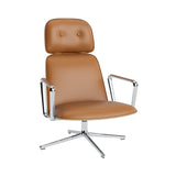 Pad Lounge Chair High Swivel: Aluminum + Oak + Without Tilt