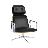 Pad Lounge Chair High Swivel: Aluminum + Oak + Without Tilt