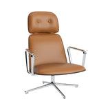 Pad Lounge Chair High Swivel: Aluminum + Black Oak + Without Tilt