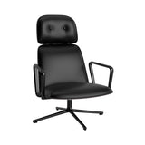 Pad Lounge Chair High Swivel: Black Aluminum + Black Oak + Without Tilt