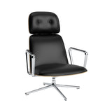 Pad Lounge Chair High Swivel: Aluminum + Oak + With Tilt