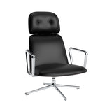 Pad Lounge Chair High Swivel: Aluminum + Black Oak + With Tilt