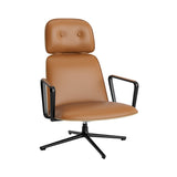 Pad Lounge Chair High Swivel: Black Aluminum + Oak + With Tilt