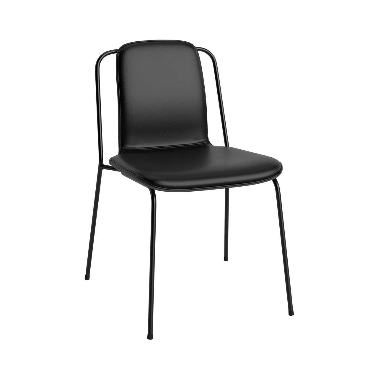 Studio Chair: Front Upholstered + Black