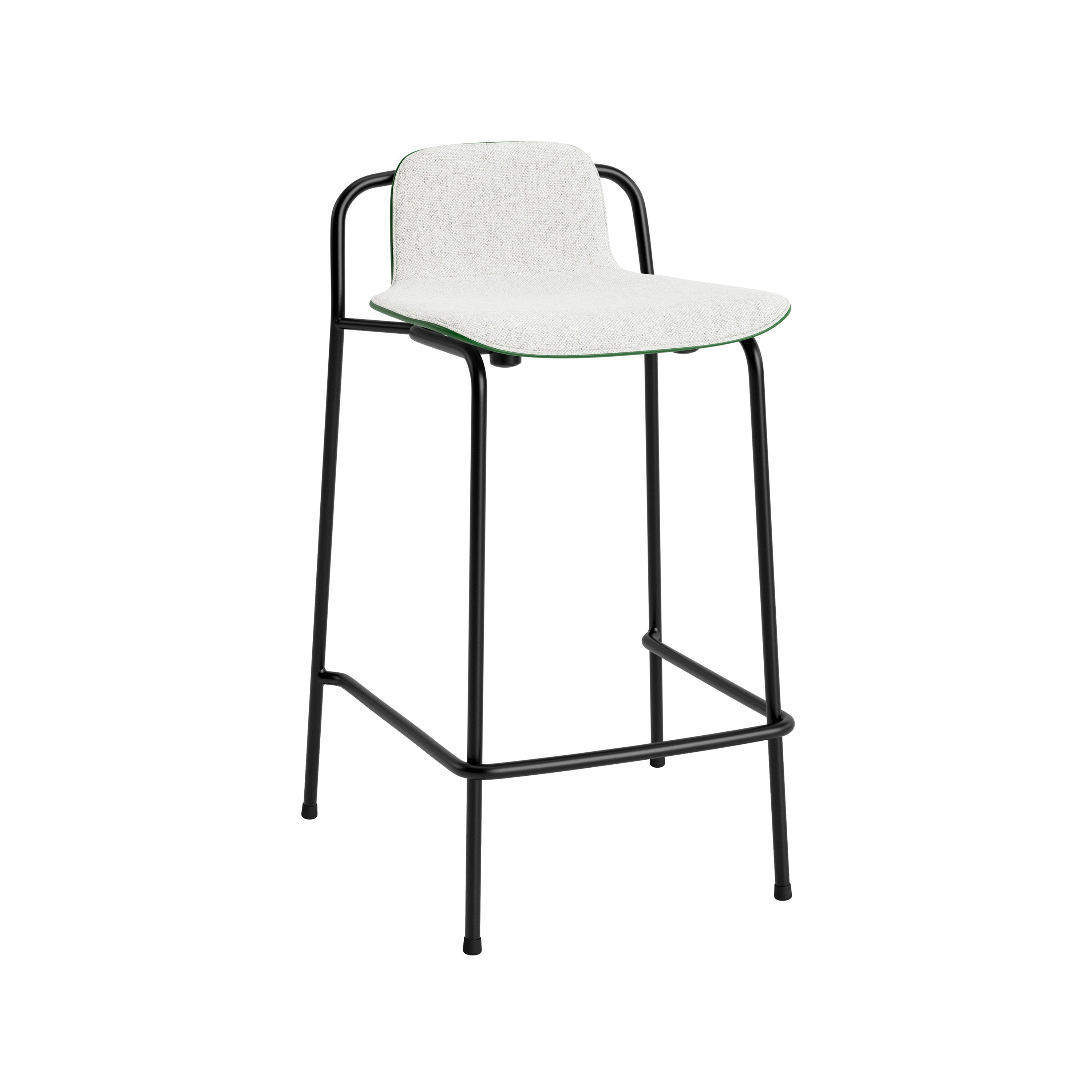 Studio Bar + Counter Stool: Front Upholstered + Counter + Green