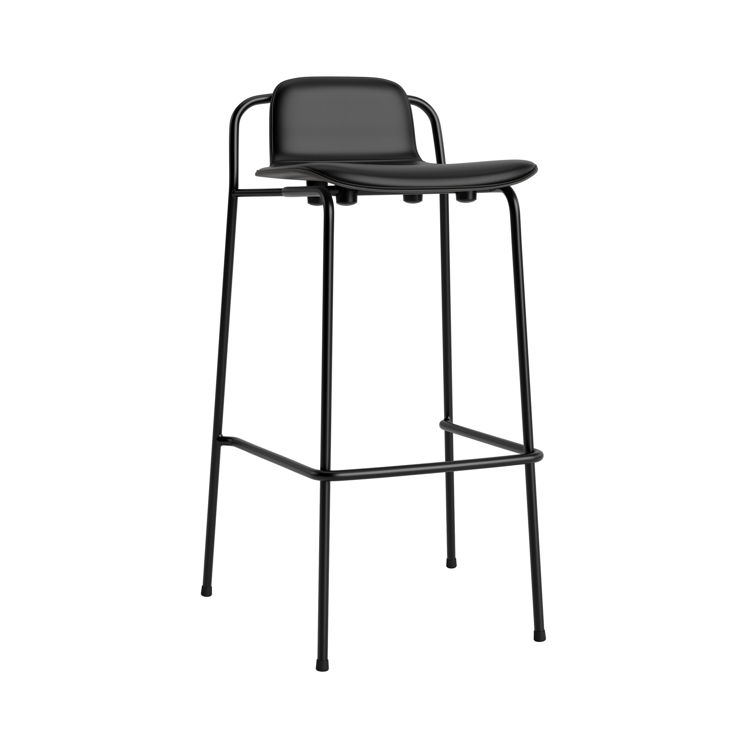 Studio Bar + Counter Stool: Front Upholstered + Bar + Black