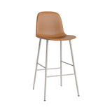 Form Bar Chair: Steel Base + Upholstered + Warm Grey